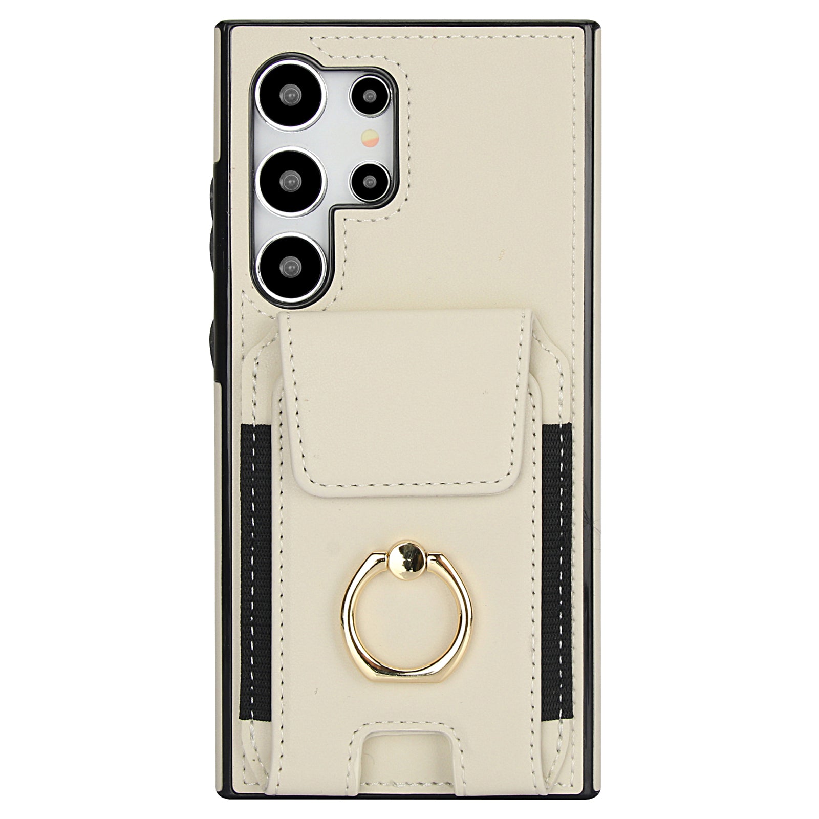 For Samsung Galaxy S24 Ultra Case with Ring Kickstand Leather Coated TPU Phone Cover For Samsung Galaxy S24 Ultra Case with Ring Kickstand Leather Coated TPU Phone Cover